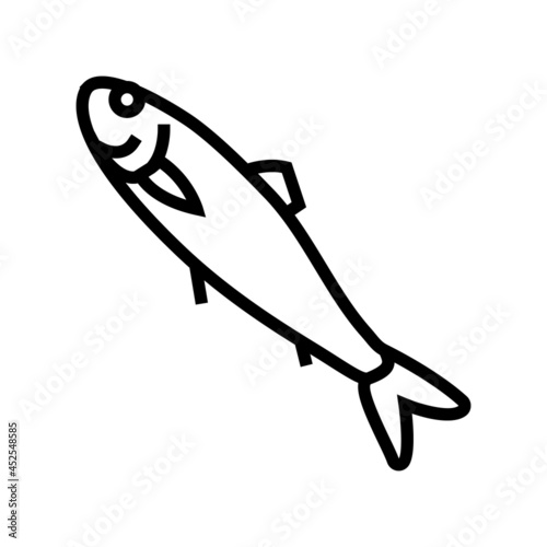 atlantic herring line icon vector. atlantic herring sign. isolated contour symbol black illustration