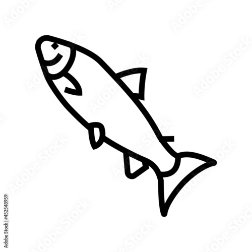 atlantic salmon line icon vector. atlantic salmon sign. isolated contour symbol black illustration