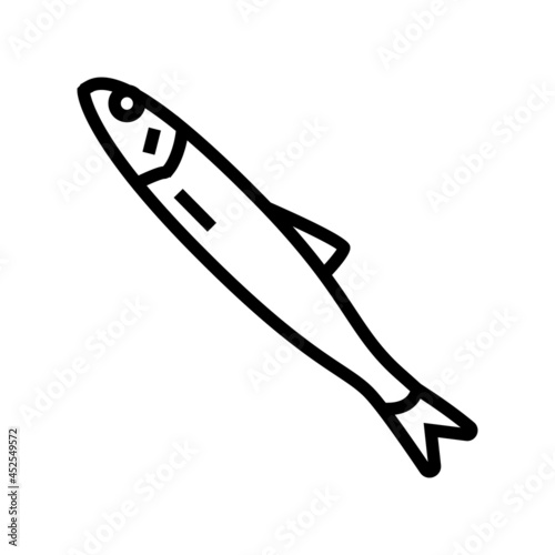 japanese anchovy line icon vector. japanese anchovy sign. isolated contour symbol black illustration