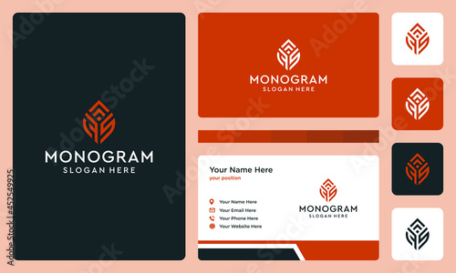 initial and growth letter monogram logo. icons for business  finance  elegance and simple luxury. Premium Vectors.