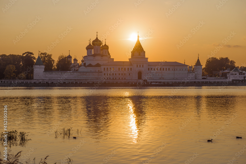 September sunset over the Ipatiev Monastery. Kostroma, Golden Ring of Russia