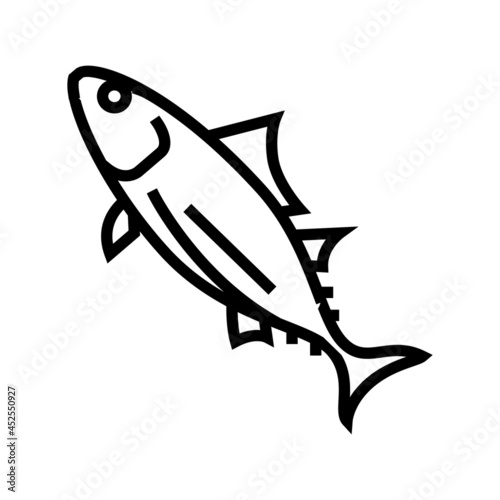 skipjack tuna line icon vector. skipjack tuna sign. isolated contour symbol black illustration
