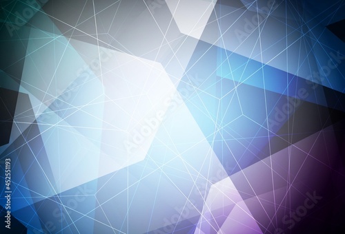 Dark Pink, Blue vector template with crystals, triangles.