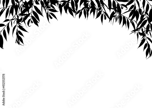 Frame with leaves isolated on a white background.