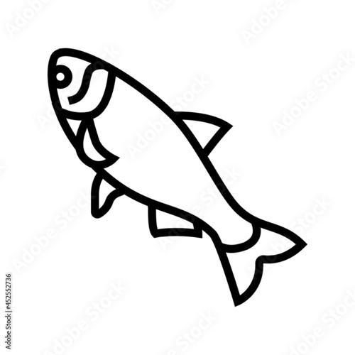 silver carp line icon vector. silver carp sign. isolated contour symbol black illustration