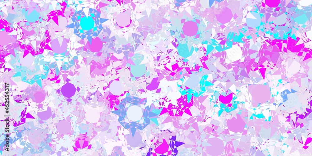 Light Pink, Blue vector texture with random triangles.