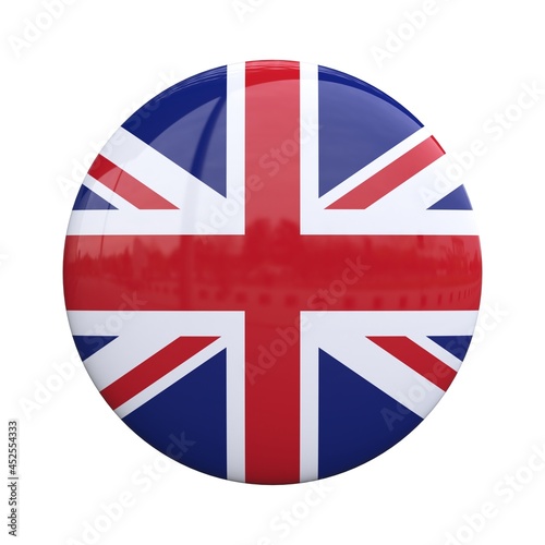 Great Britain national flag badge, nationality pin 3d rendering