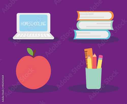 homeschooling icon set