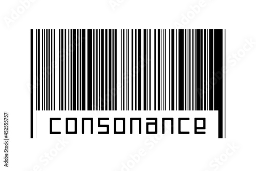 Barcode on white background with inscription consonance below
