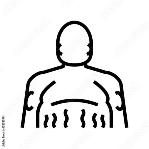 cushing disease endocrinology line icon vector. cushing disease endocrinology sign. isolated contour symbol black illustration