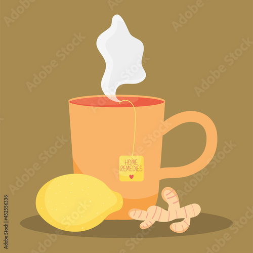 hot tea cup illustration