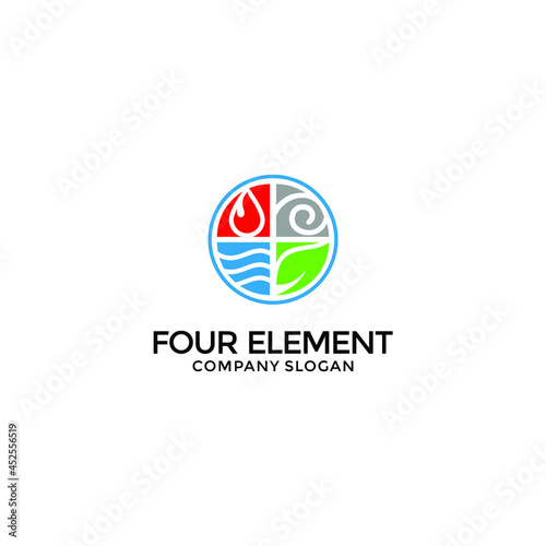 Circle Four Element Logo design