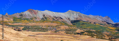 Mount Sneffels range along last dollar road in Colorado during autumn time