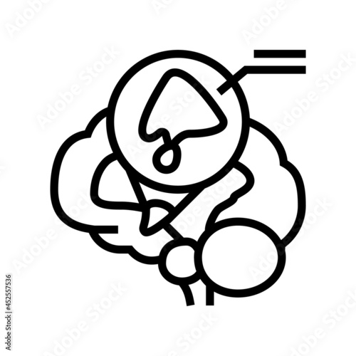 hypothalamus endocrinology line icon vector. hypothalamus endocrinology sign. isolated contour symbol black illustration