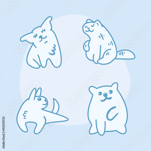 group of mascots animals