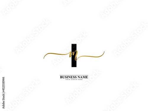 Letter IM Logo, creative im mi signature logo for wedding, fashion, apparel and clothing brand or any kind of business
