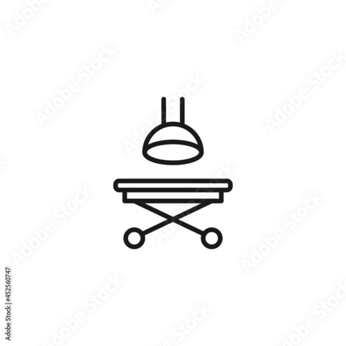 Line icon of lamp over operating table