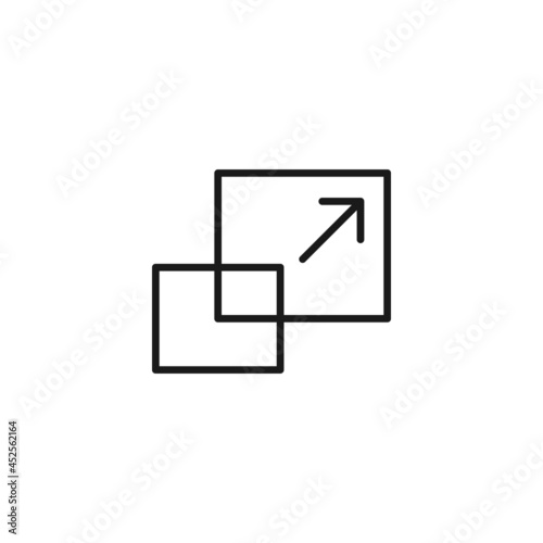 Line icon of scale sign in graphic editor