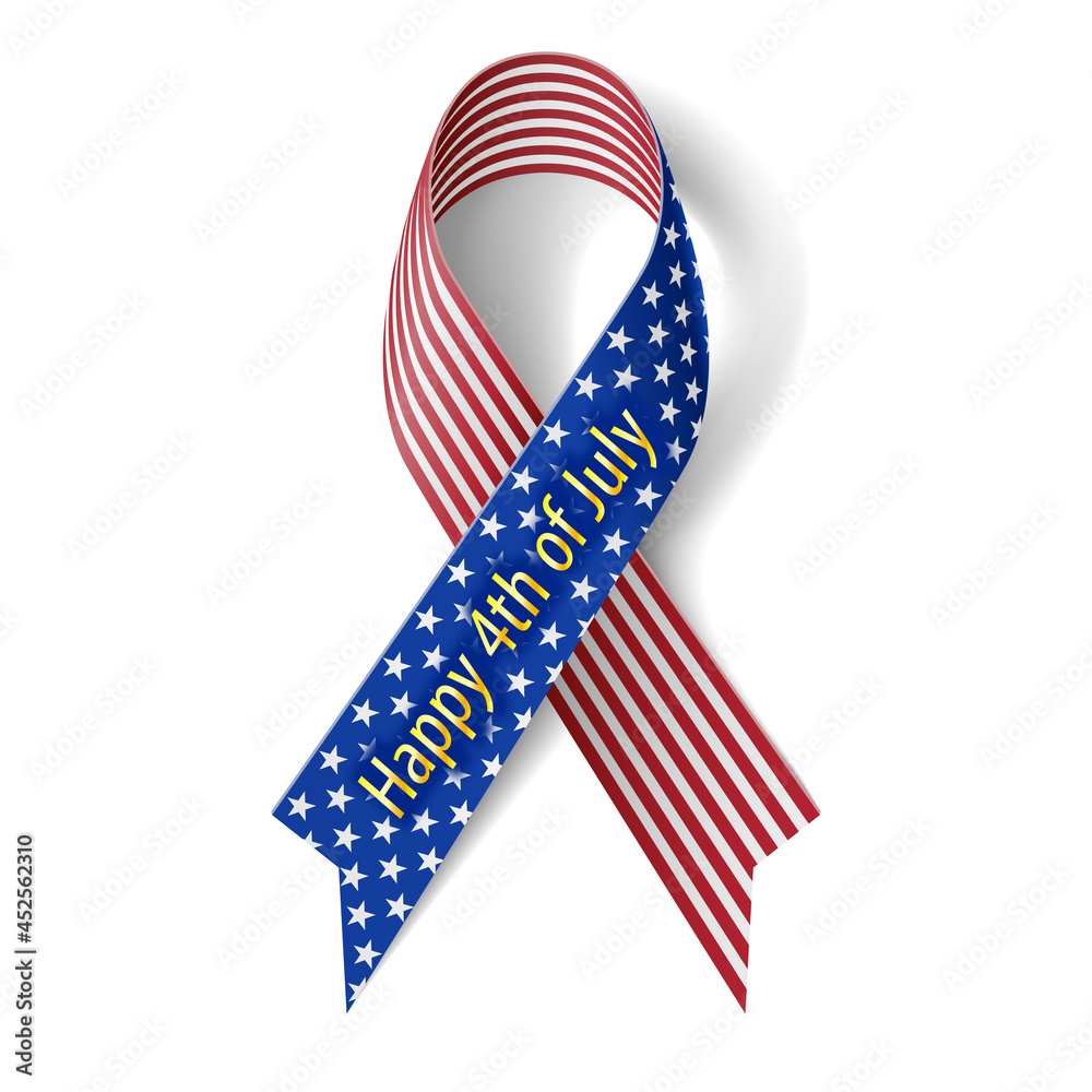 Obraz premium American Flag Celebratory Ribbon Fourth of july Independence day Red White Blue