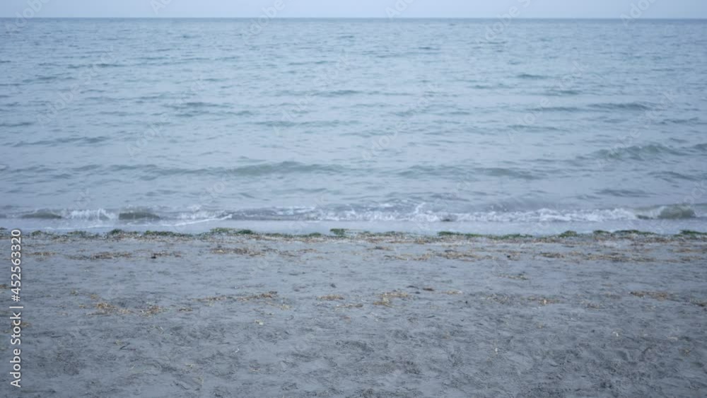 Mediterranean sea beach on a cloudy day Mediterranean sea beach on a cloudy day