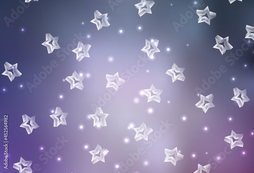 Light Purple vector backdrop with small and big stars.