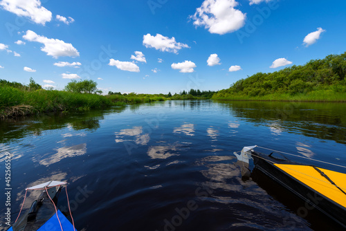 Kayaking on the tail waters of the Pra River in Ryazan photo