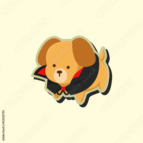 Cute dog wearing halloween costume