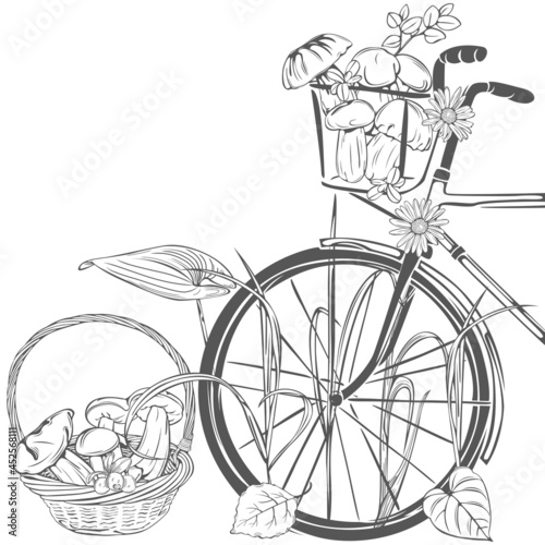 Bicycle with Mushrooms