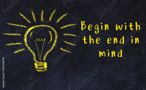 Black chalkboard with a bulb sketch and smart quote