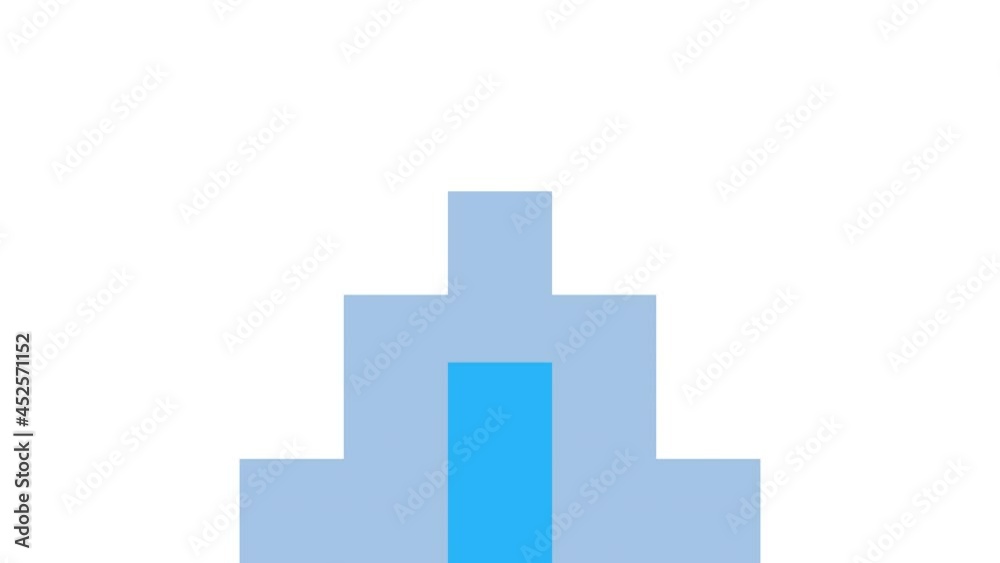 Animation of blue, grey and white pixel zigzag over shooting star on black Animation of blue, grey and white pixel zigzag over shooting star on black