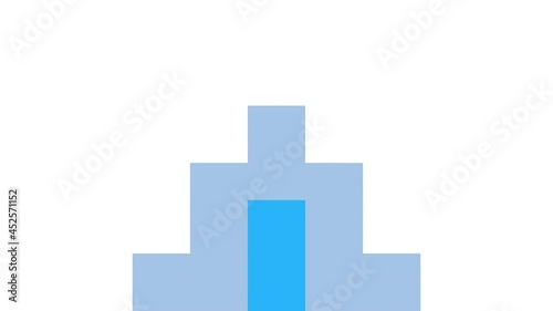 Wallpaper Mural Animation of blue, grey and white pixel zigzag over shooting star on black Torontodigital.ca