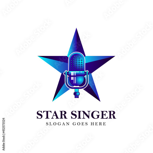 Star singer logo template design