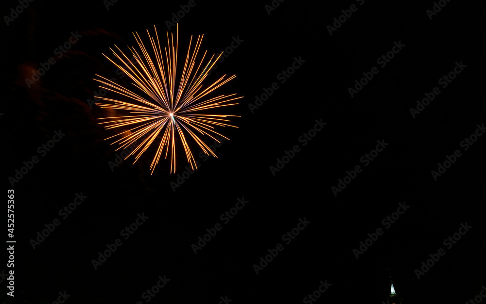 A Fireworks Display on a Beautiful Night Full of Color and Multiple Explosions A Fireworks Display on a Beautiful Night Full of Color and Multiple Explosions