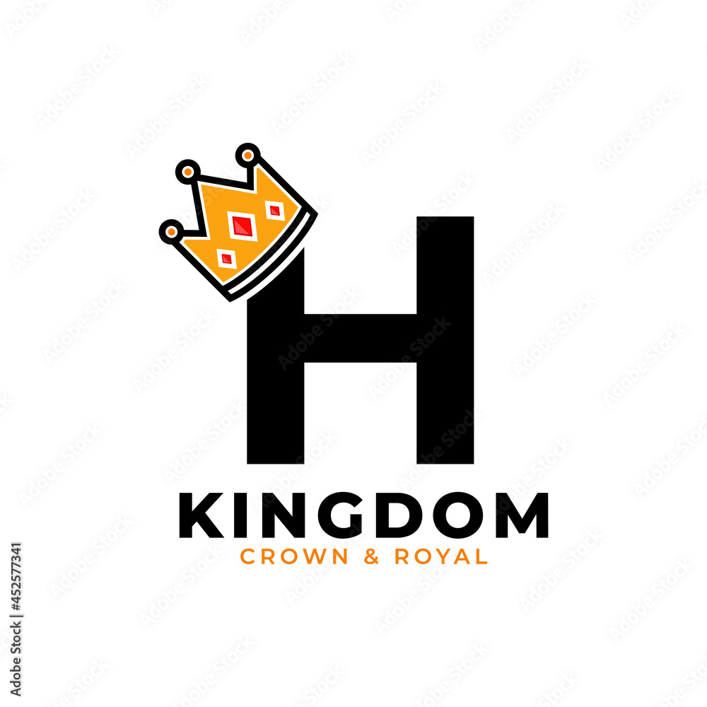 Initial Letter H with Crown Logo Branding Identity Logo Design Template
