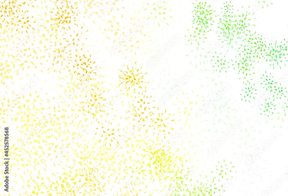 Light Green, Yellow vector natural pattern with leaves.