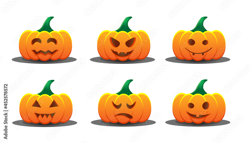 A set of pumpkins for the Halloween holiday.
Different emotions on pumpkins. A vector image. A set of pumpkins for the Halloween holiday.
Different emotions on pumpkins. A vector image.