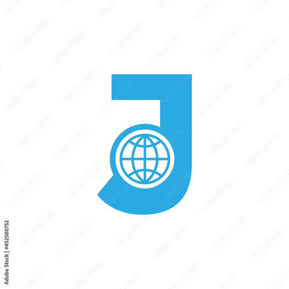 Initial Letter J Globe Logo Design Template Element. Vector Eps10 Initial Letter J Globe Logo Design Template Element. Vector Eps10