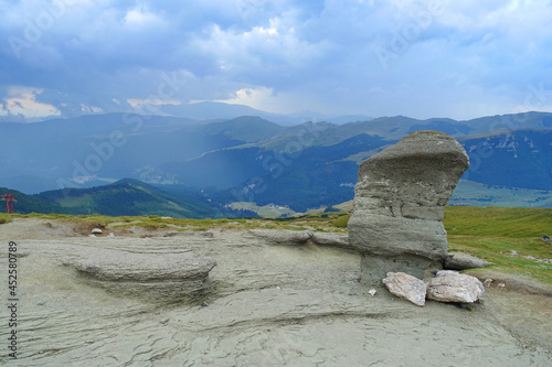 Rock formations in Bucegi Mountains, Romania, Europe photo