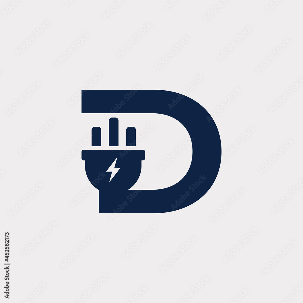 Initial Letter D Electric Icon Logo Design Element. Eps10 Vector Initial Letter D Electric Icon Logo Design Element. Eps10 Vector