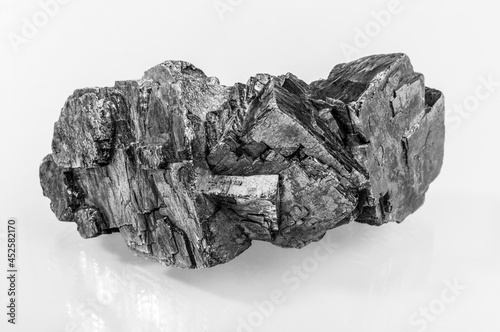 Nickel. A piece of nickel ore close up. Metallic nickel ore. photo