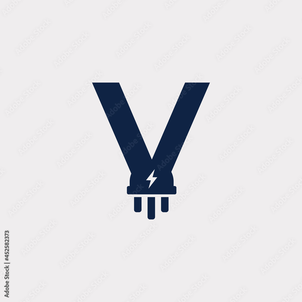 Initial Letter V Electric Icon Logo Design Element. Eps10 Vector Initial Letter V Electric Icon Logo Design Element. Eps10 Vector