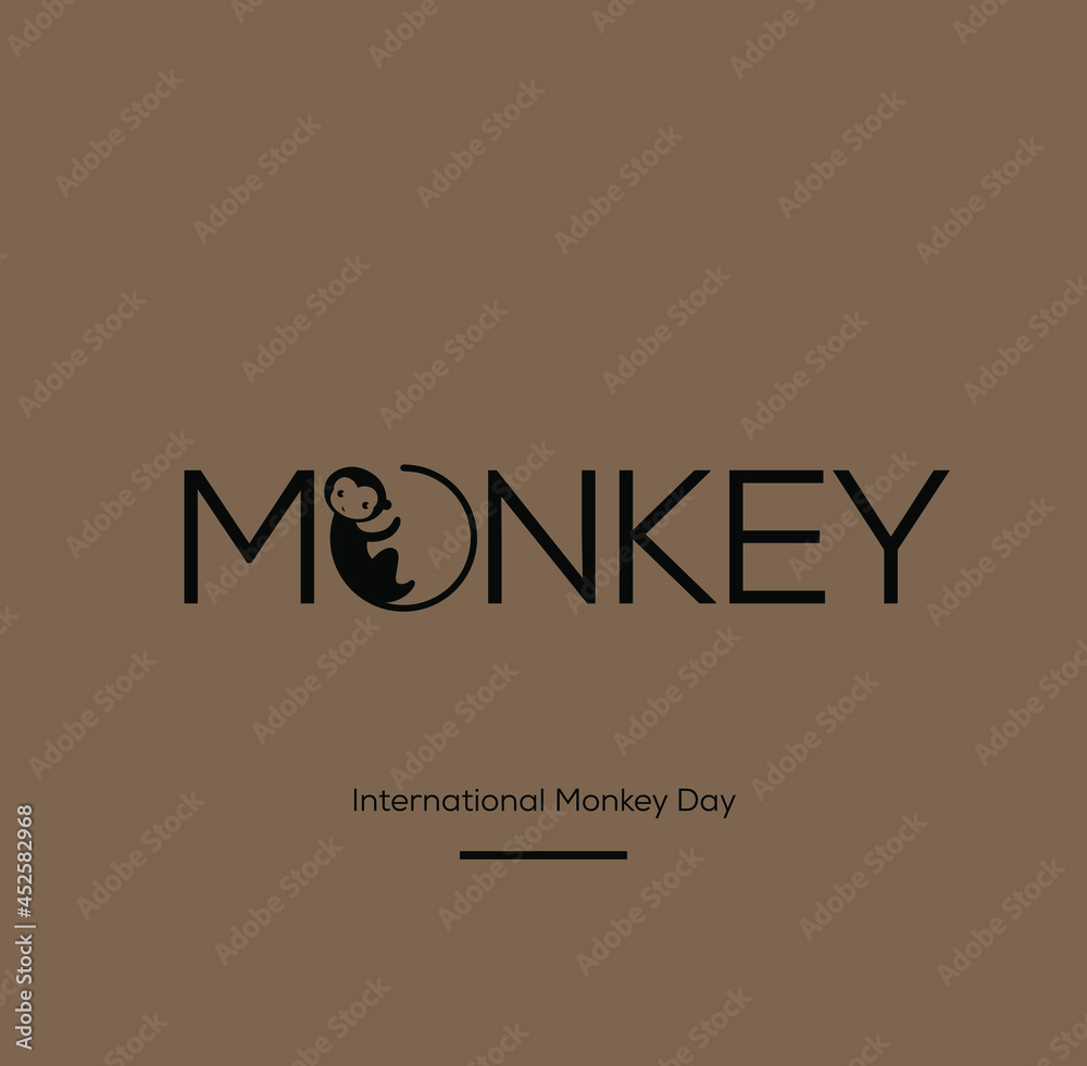 Fototapeta premium International Monkey day post vector.
