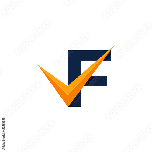 Free Download Approved Logo. Initial Letter F Check Logo Design Template. Eps10 Vector - GFXLoad