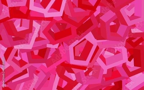 Light Pink, Red vector layout with hexagonal shapes.