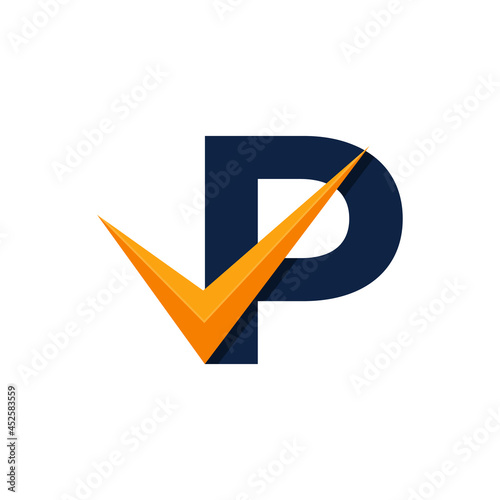 Free Download Approved Logo. Initial Letter P Check Logo Design Template. Eps10 Vector - GFXLoad