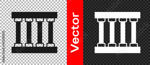 Black Prison window icon isolated on transparent background. Vector