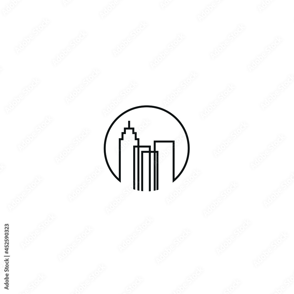 architects building building business logo investment vector icon illustration monoline design lines architects building building business logo investment vector icon illustration monoline design lines