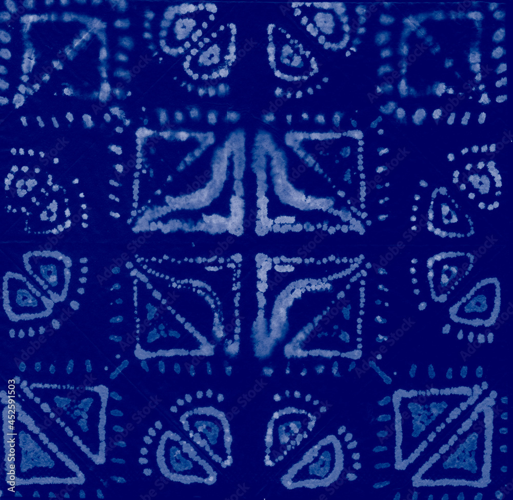 Navajo Ikat Pattern. Denim Tie Intricate Tribal Navajo Ikat Pattern. Denim Tie Intricate Tribal