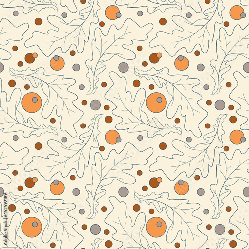 Seamless vector pattern from autumn leaves. Suitable for backgrounds, wallpapers, fabrics