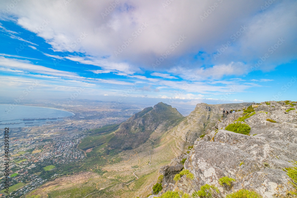Fototapeta premium Beautiful views up on Table Mountain, Cape Town, South Africa